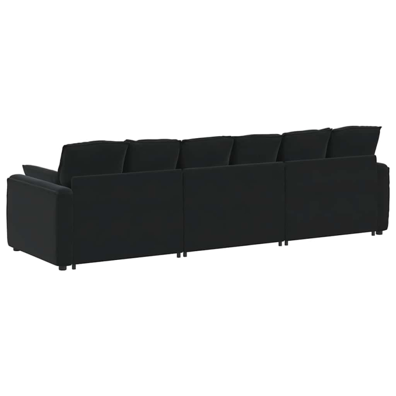 Modulares Sofa mit Kissen Schwarz