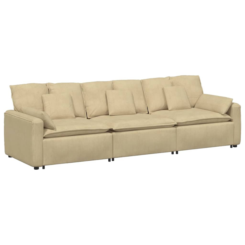 Modulares Sofa mit Kissen Hellgrün Grau