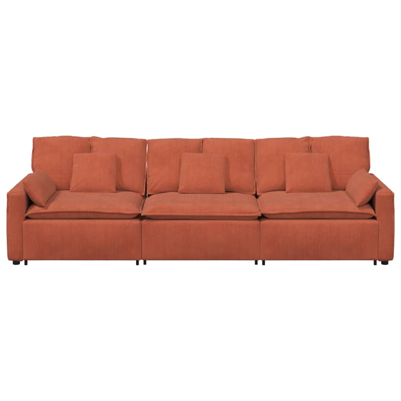 Modulares Sofa mit Kissen Rot Orange