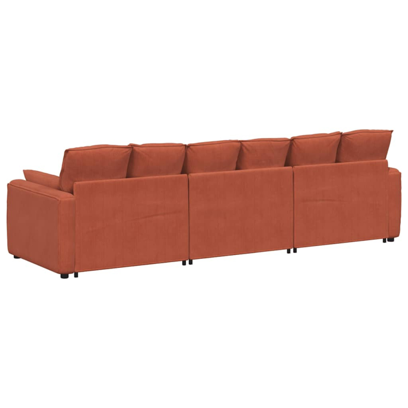 Modulares Sofa mit Kissen Rot Orange