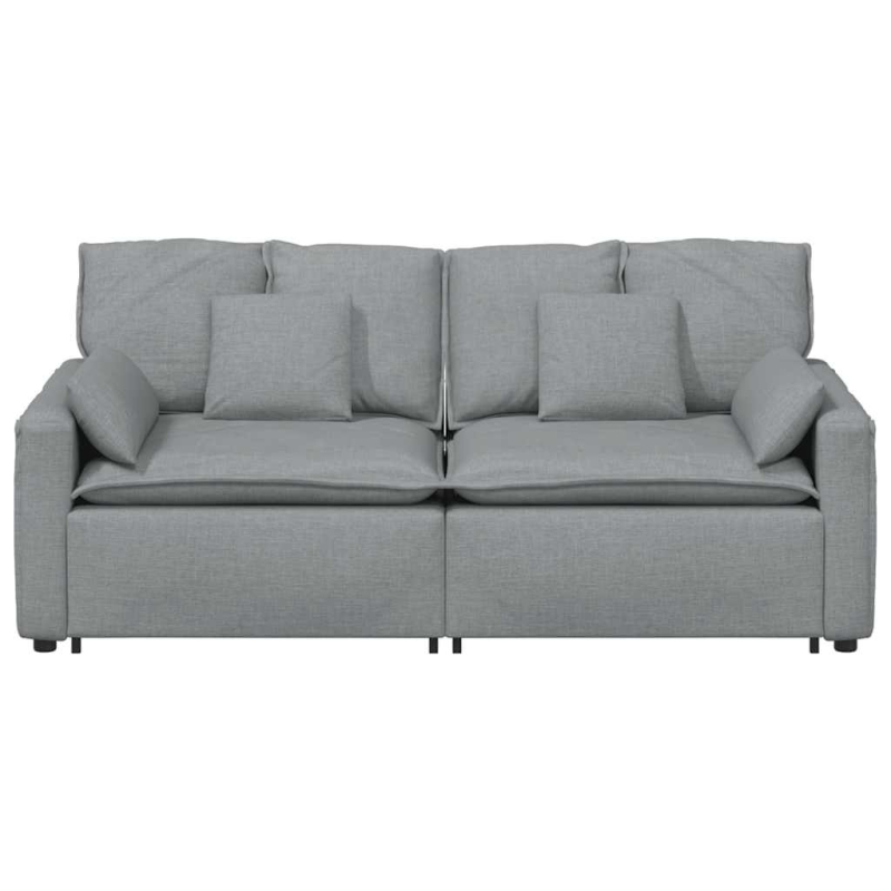 Modulares Sofa mit Kissen Hellgrau