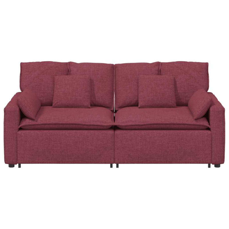 Modulares Sofa mit Kissen Weinrot