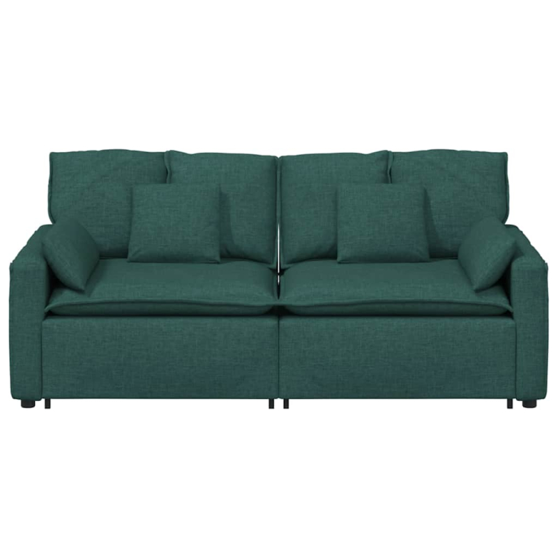 Modulares Sofa mit Kissen Dunkelgrün