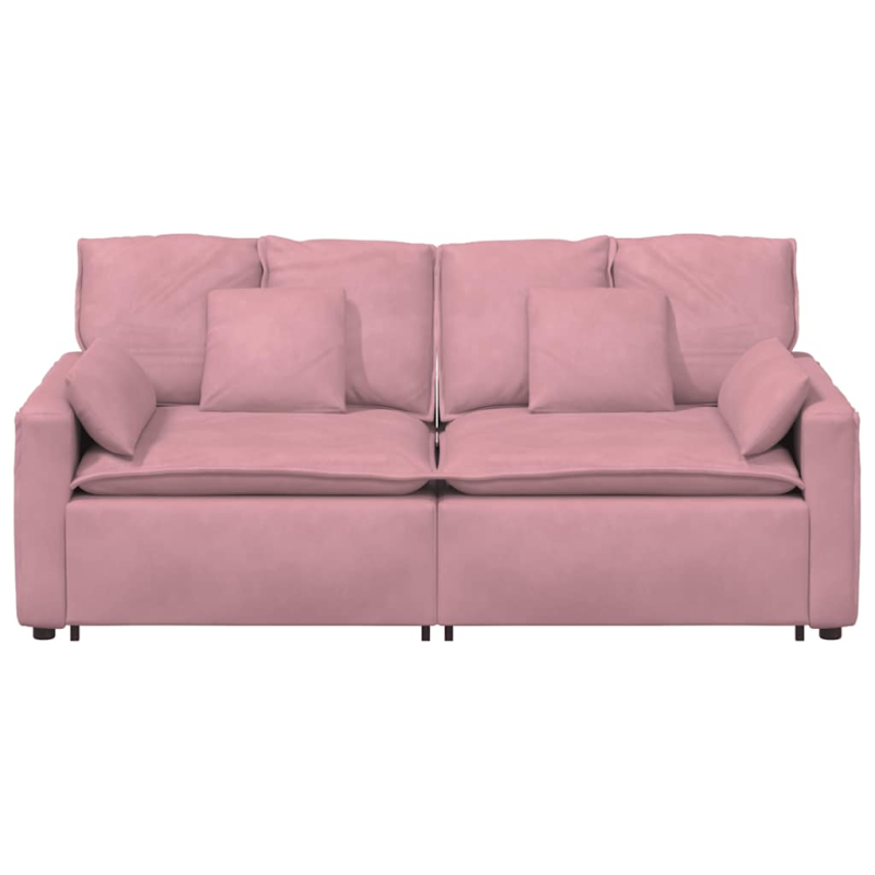 Modulares Sofa mit Kissen Rosa