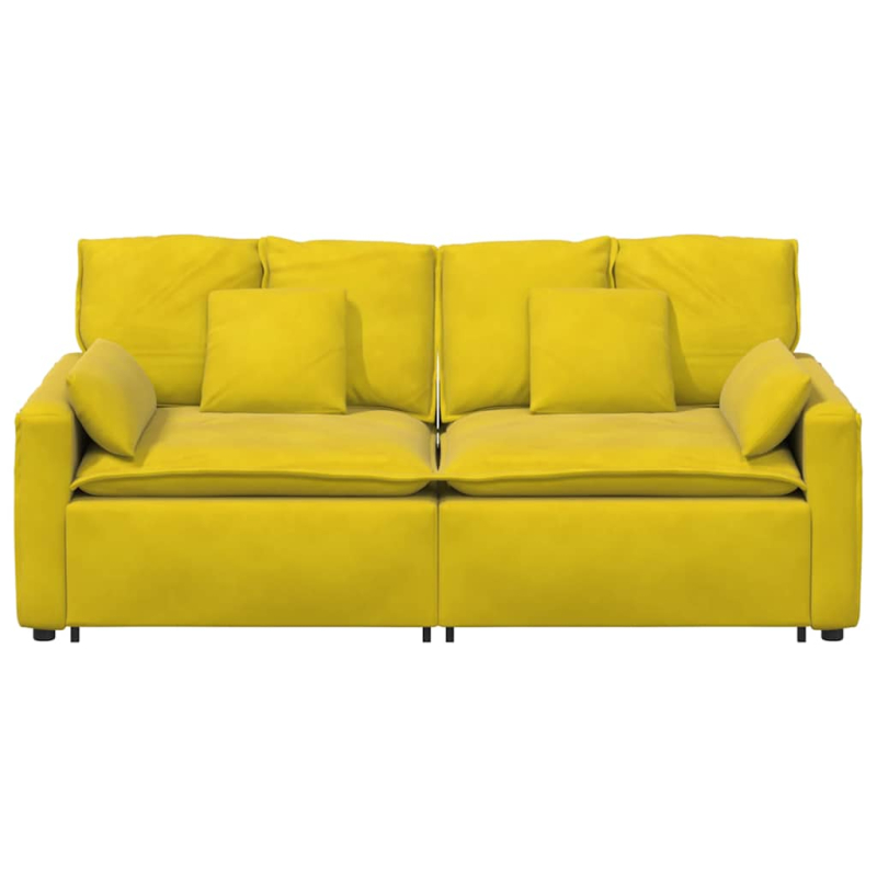 Modulares Sofa mit Kissen Gelb