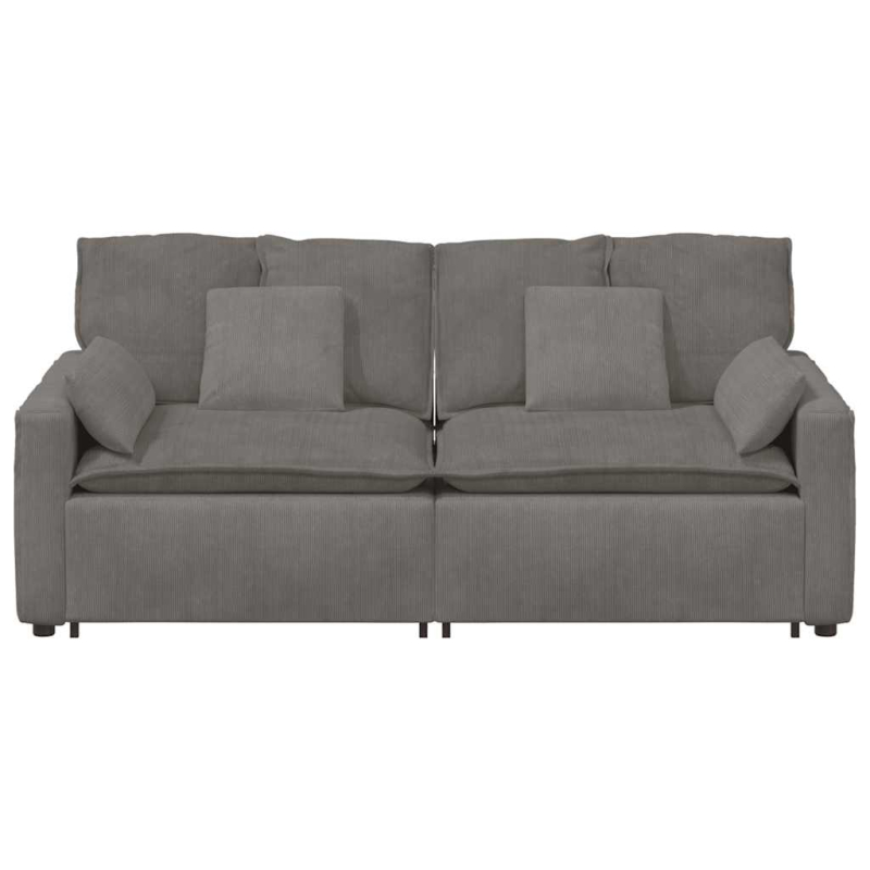Modulares Sofa mit Kissen Hellgrau