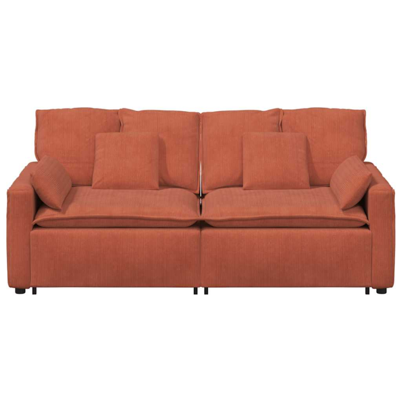 Modulares Sofa mit Kissen Rot Orange