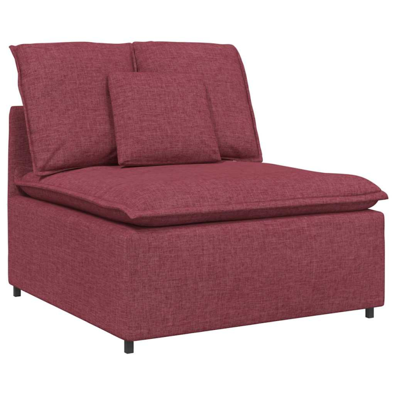Modulares Sofa mit Kissen Stoff Weinrot