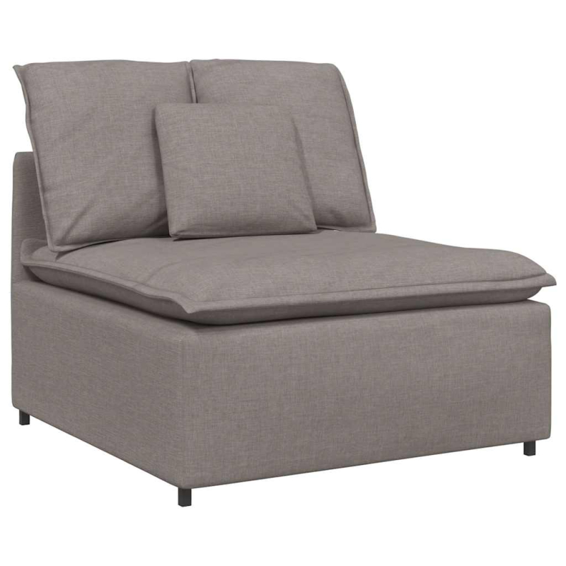 Modulares Sofa mit Kissen Stoff Taupe