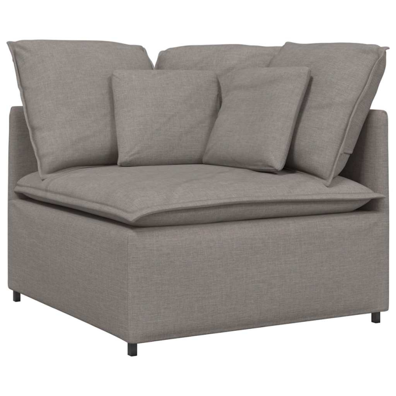 Modulares Sofa mit Kissen Stoff Taupe