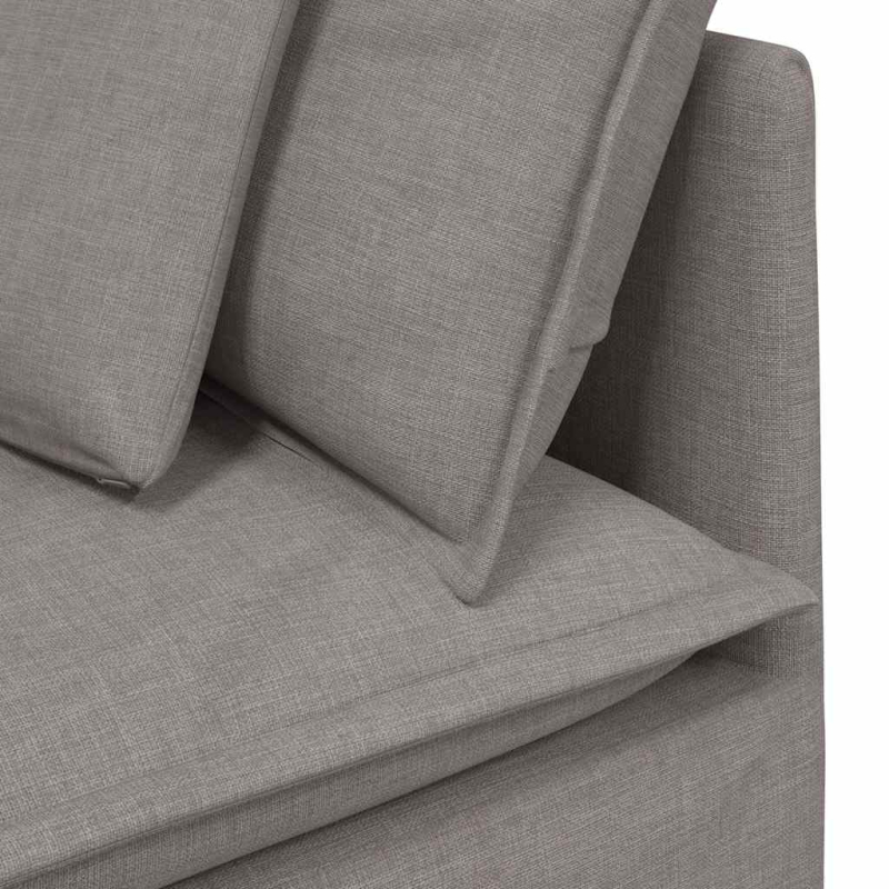 Modulares Sofa mit Kissen Stoff Taupe