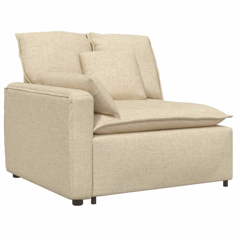 Modulares Sofa mit Kissen Stoff Creme
