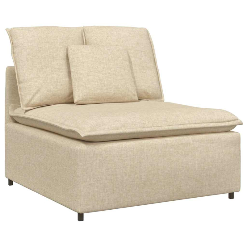 Modulares Sofa mit Kissen Stoff Creme