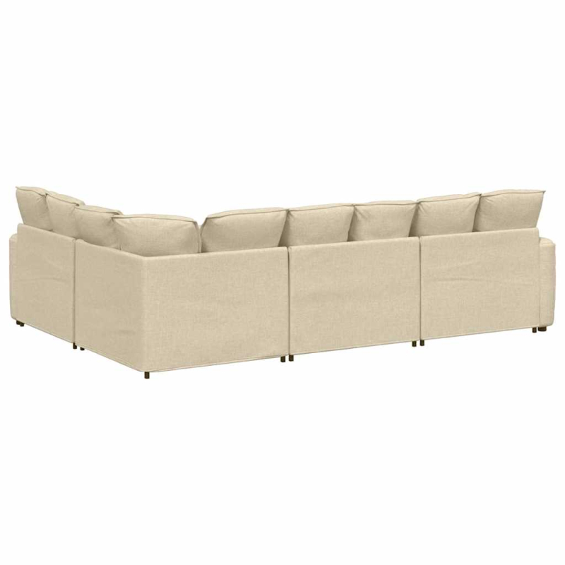 Modulares Sofa mit Kissen Stoff Creme