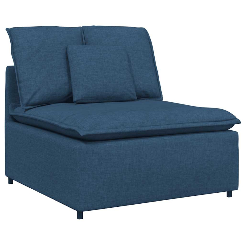 Modulares Sofa mit Kissen Stoff Blau