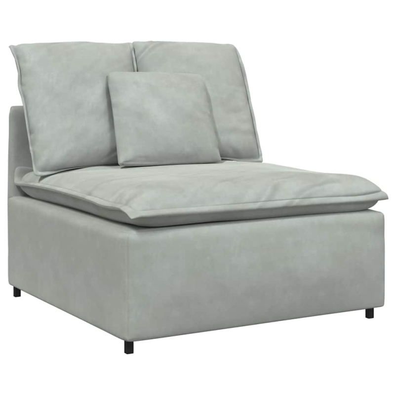 Modulares Sofa mit Kissen Samt Hellgrau