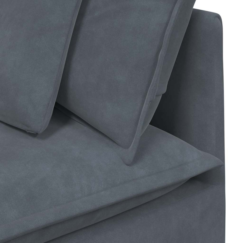 Modulares Sofa mit Kissen Samt Dunkelgrau