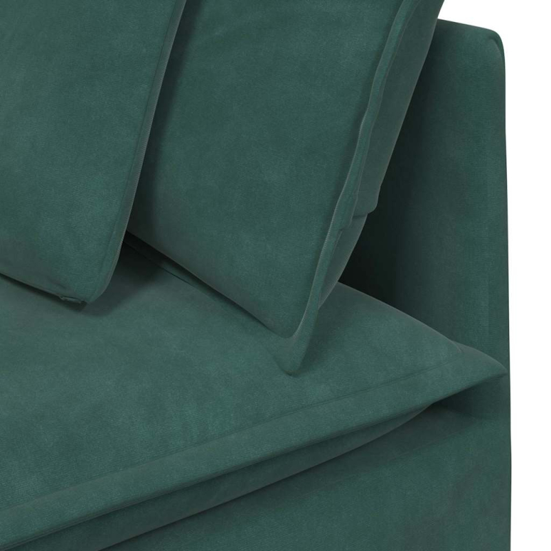 Modulares Sofa mit Kissen Samt Dunkelgrün
