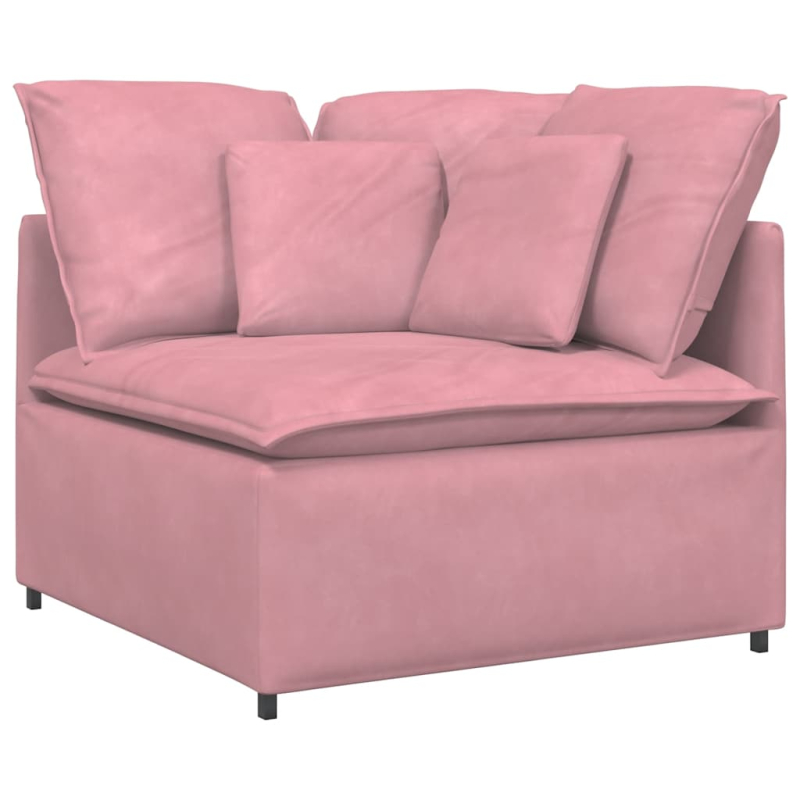 Modulares Sofa mit Kissen Samt Rosa