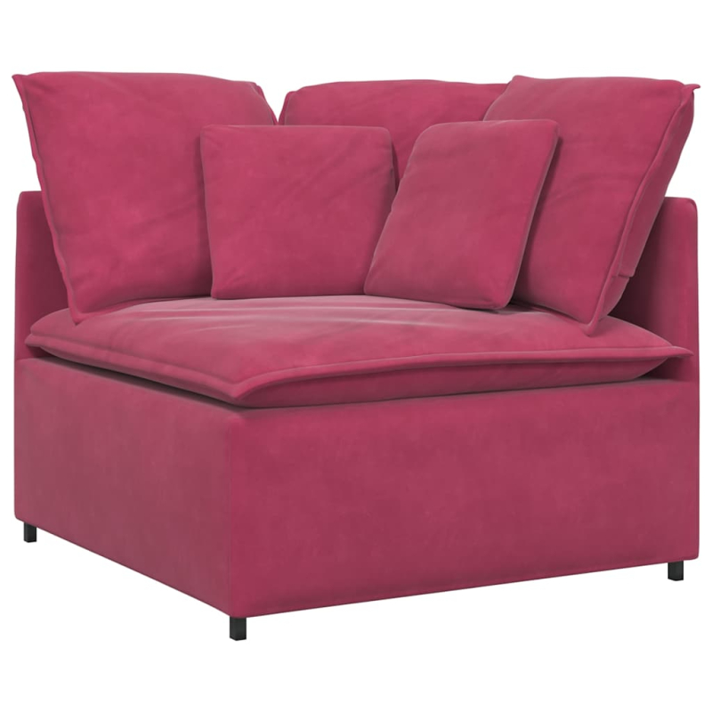 Modulares Sofa mit Kissen Samt Weinrot