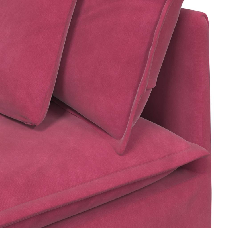 Modulares Sofa mit Kissen Samt Weinrot