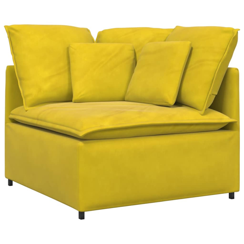 Modulares Sofa mit Kissen Samt Gelb
