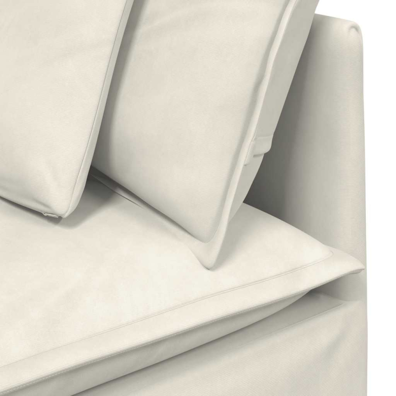 Modulares Sofa mit Kissen Samt Cream