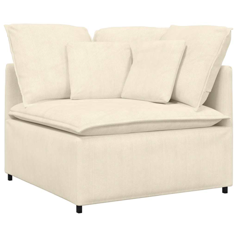 Modulares Sofa mit Kissen Cordstoff Creme