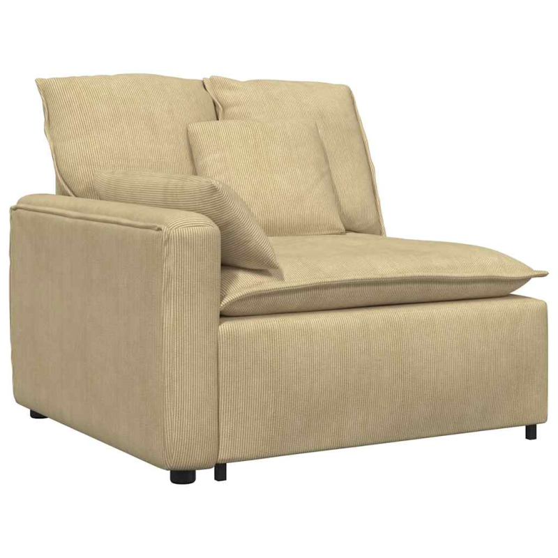 Modulares Sofa mit Kissen Cordstoff Hellgrün Grau