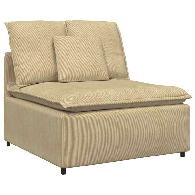 Modulares Sofa mit Kissen Cordstoff Hellgrün Grau