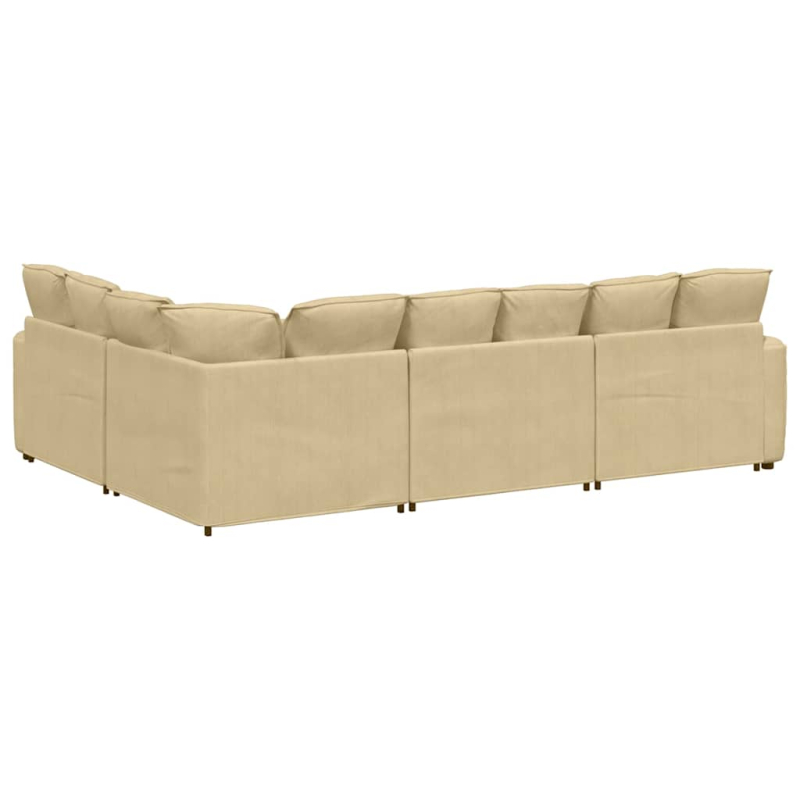 Modulares Sofa mit Kissen Cordstoff Hellgrün Grau