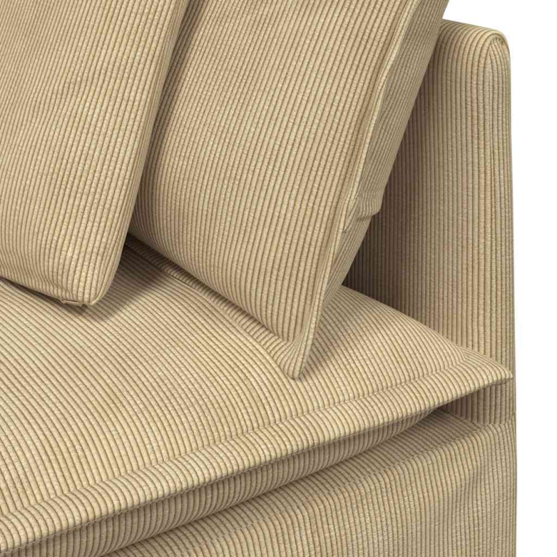 Modulares Sofa mit Kissen Cordstoff Hellgrün Grau