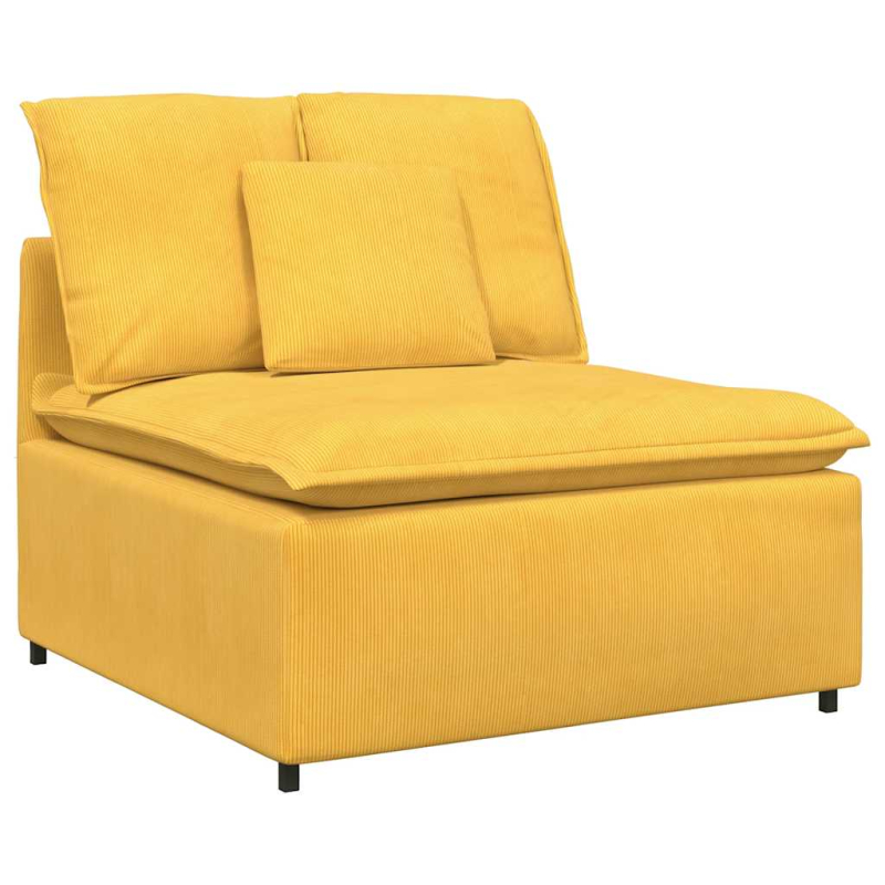 Modulares Sofa mit Kissen Cordstoff Hellgelb