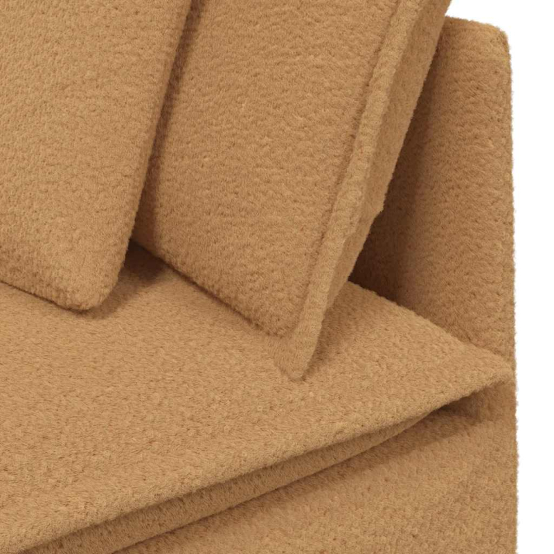 Modulares Sofa mit Kissen Stoff in Lammwolloptik Beige