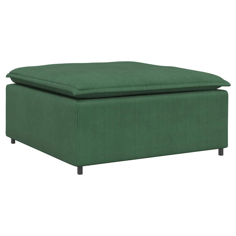 Modulares Sofa mit Fußhocker Kissen Cordstoff Dschungelgrün