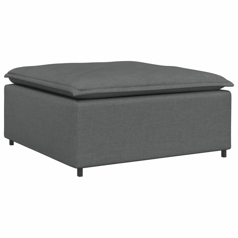 Modulares Sofa mit Fußhocker Kissen Stoff Dunkelgrau