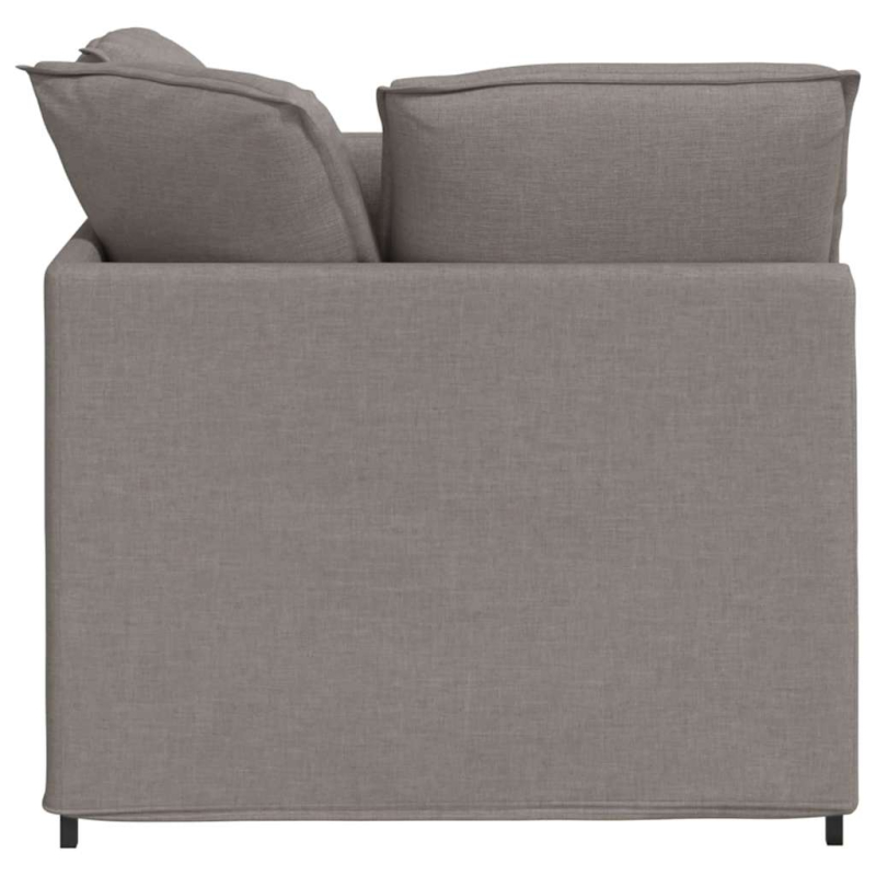Modulares Sofa mit Fußhocker Kissen Stoff Taupe