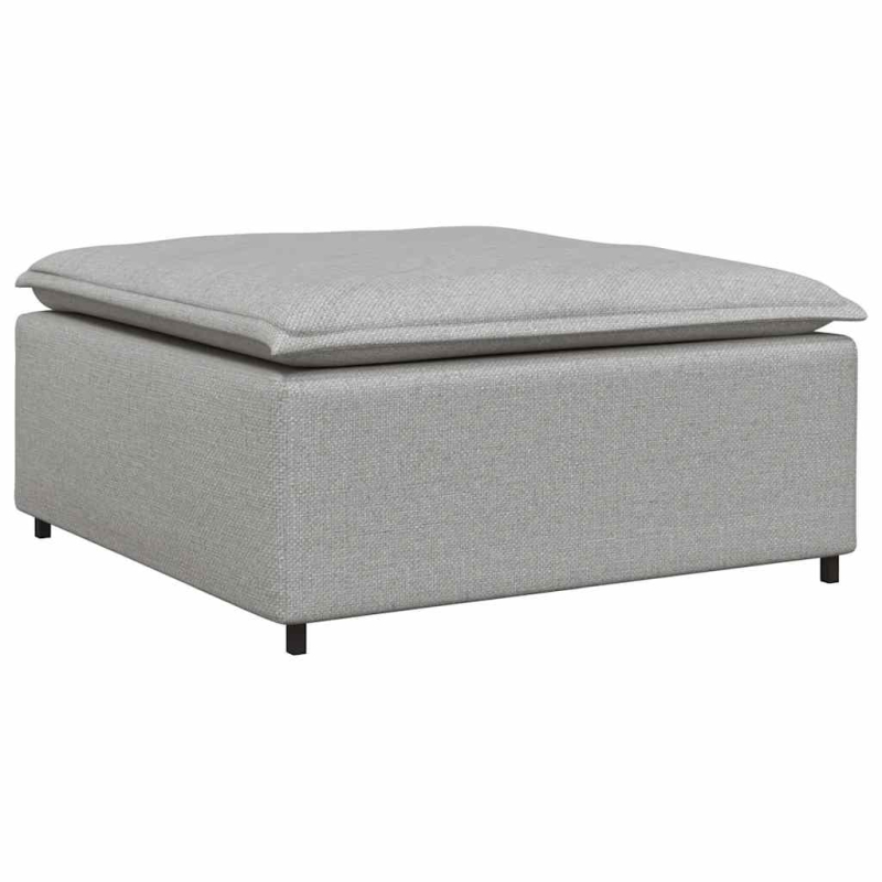 Modulares Sofa mit Fußhocker Kissen Stoff Wolkengrau