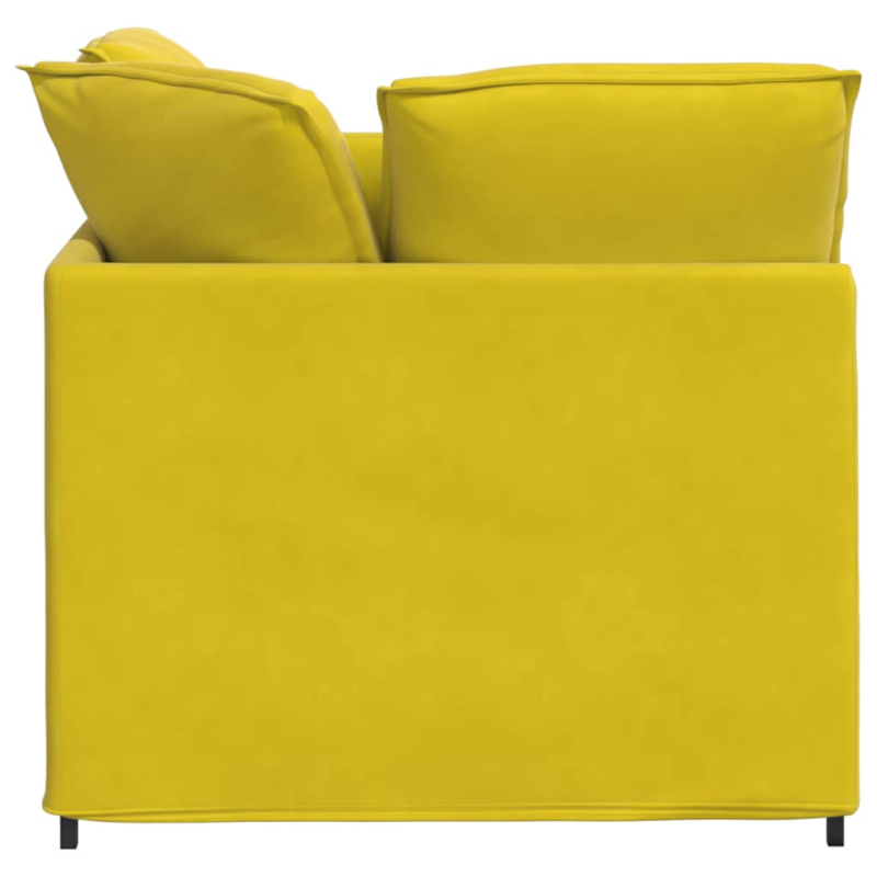 Modulares Sofa mit Fußhocker Kissen Samt Gelb