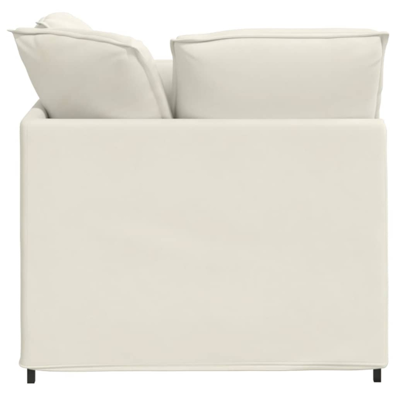 Modulares Sofa mit Fußhocker Kissen Samt Cream
