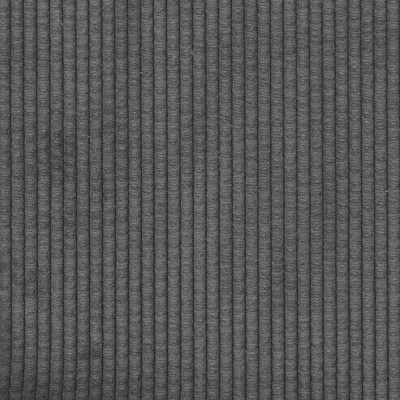 Modulares Sofa mit Fußhocker Kissen Cordstoff Dunkelgrau
