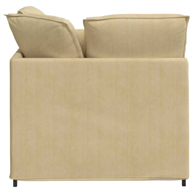 Modulares Sofa mit Fußhocker Kissen Cordstoff Hellgrün Grau