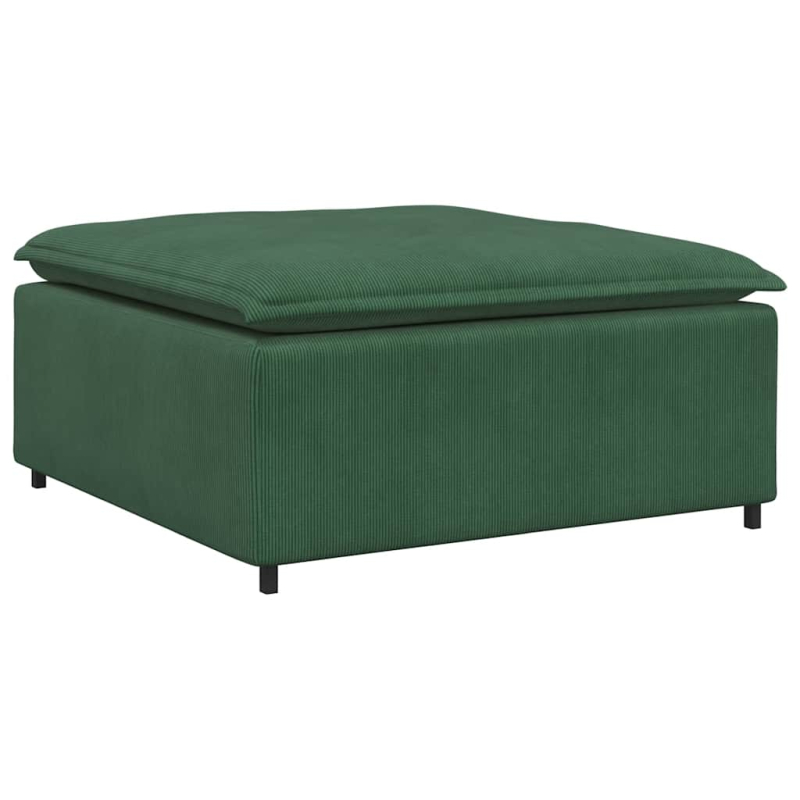 Modulares Sofa mit Fußhocker Kissen Cordstoff Dschungelgrün