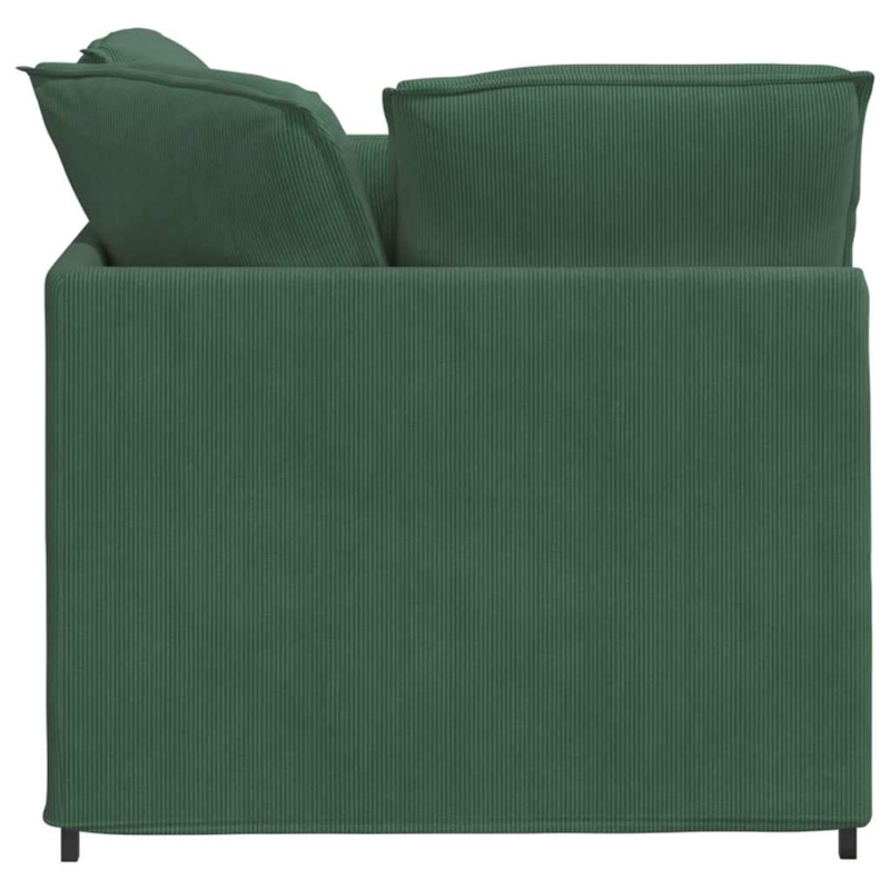 Modulares Sofa mit Fußhocker Kissen Cordstoff Dschungelgrün