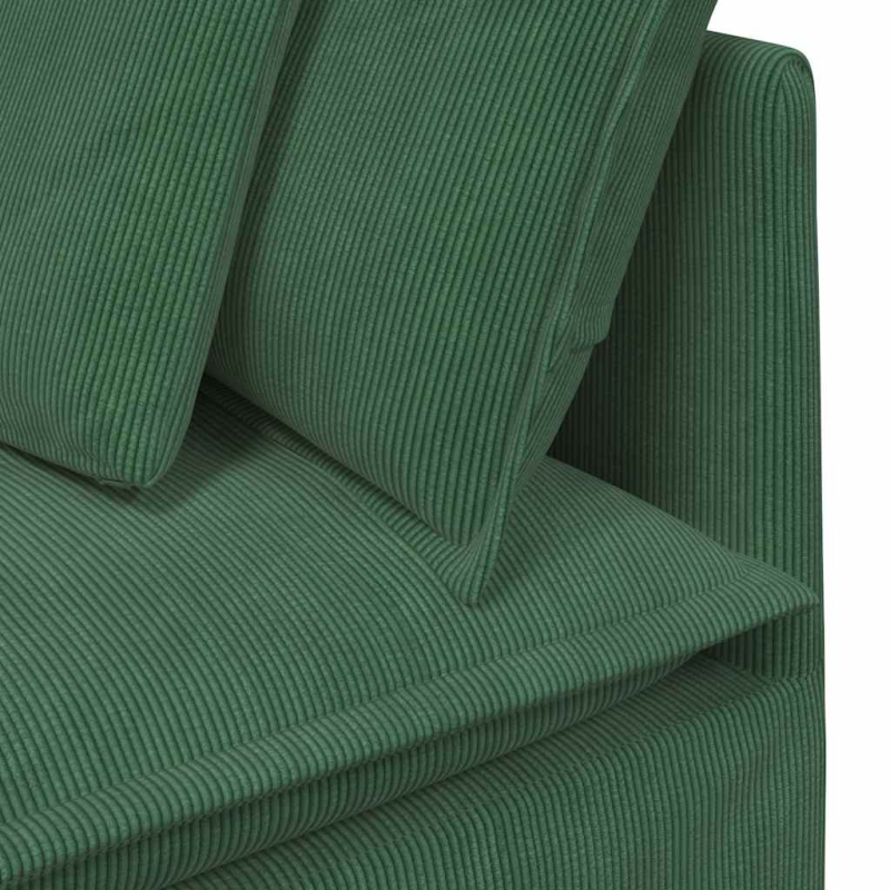 Modulares Sofa mit Fußhocker Kissen Cordstoff Dschungelgrün