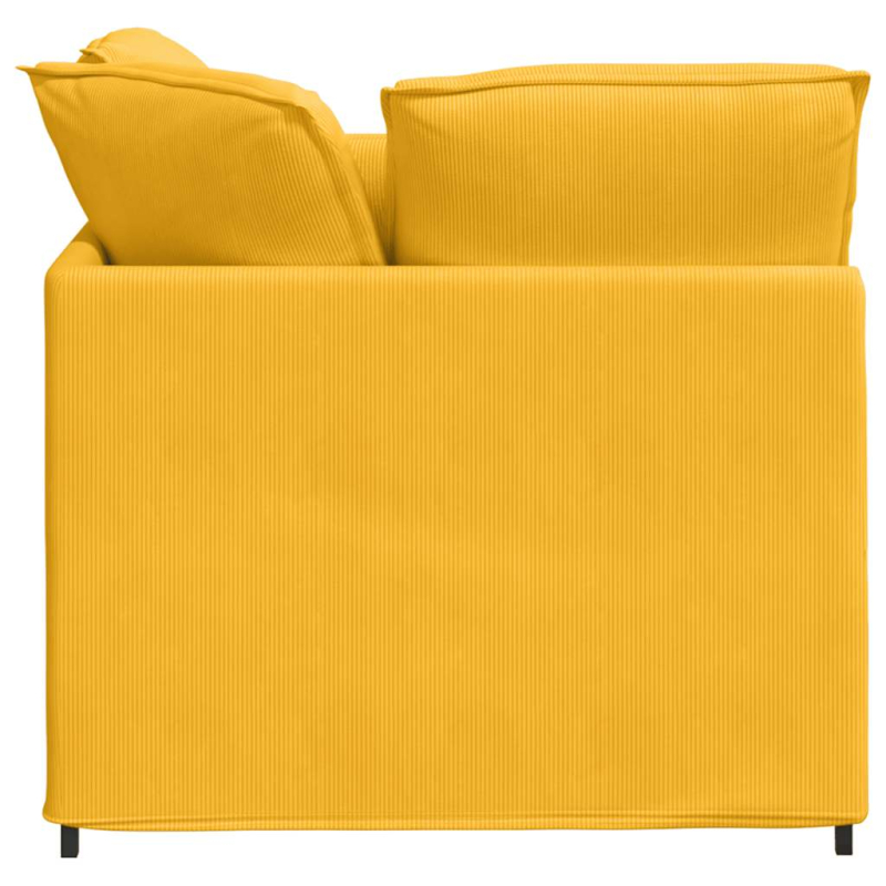 Modulares Sofa mit Fußhocker Kissen Cordstoff Hellgelb