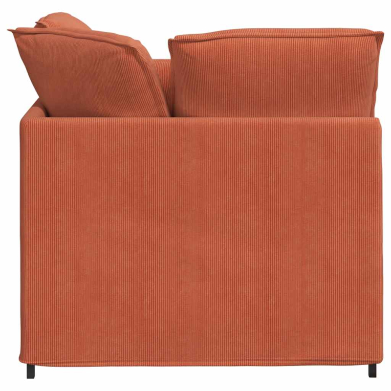 Modulares Sofa mit Fußhocker Kissen Cordstoff Rot Orange