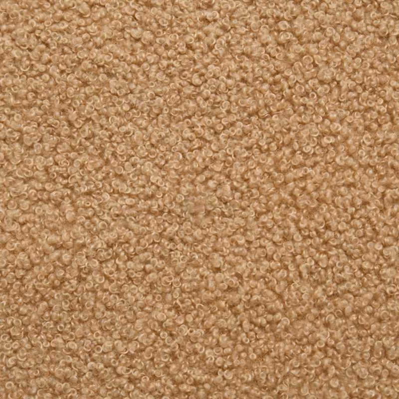 Modulares Sofa mit Hocker Kissen Stoff in Lammwolloptik Beige
