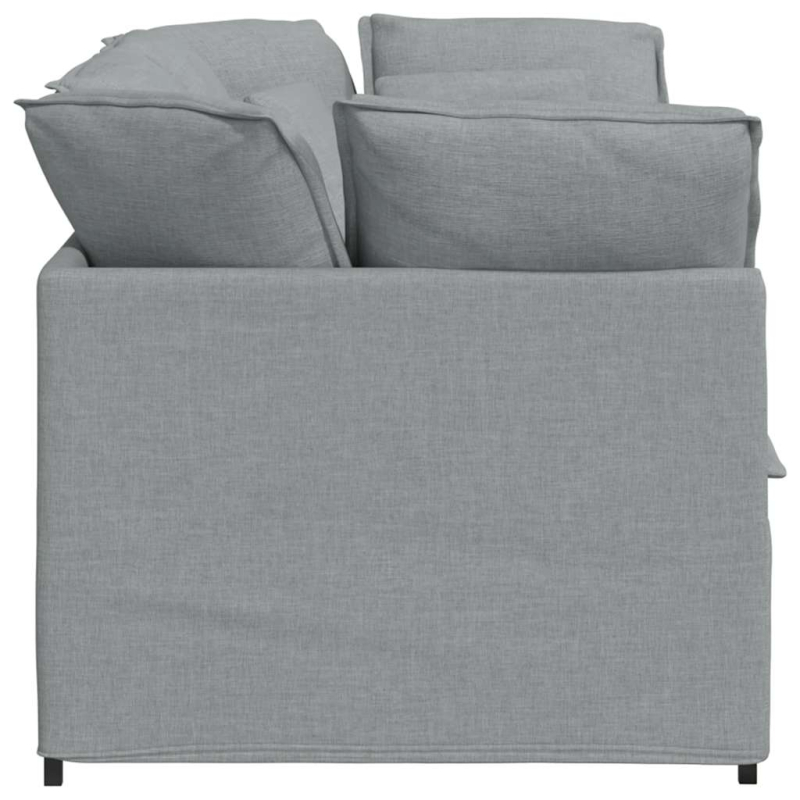 Modulares Sofa mit Kissen Stoff Hellgrau