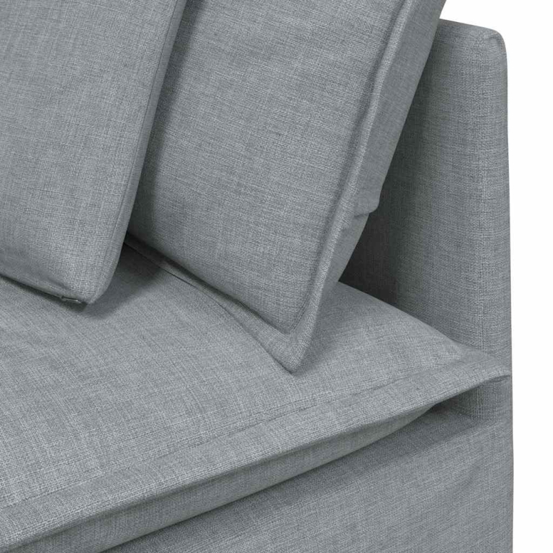 Modulares Sofa mit Kissen Stoff Hellgrau